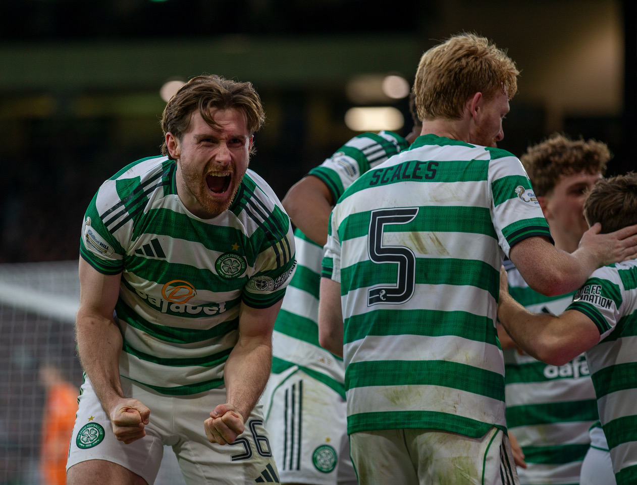 Anthony Ralston celebrates