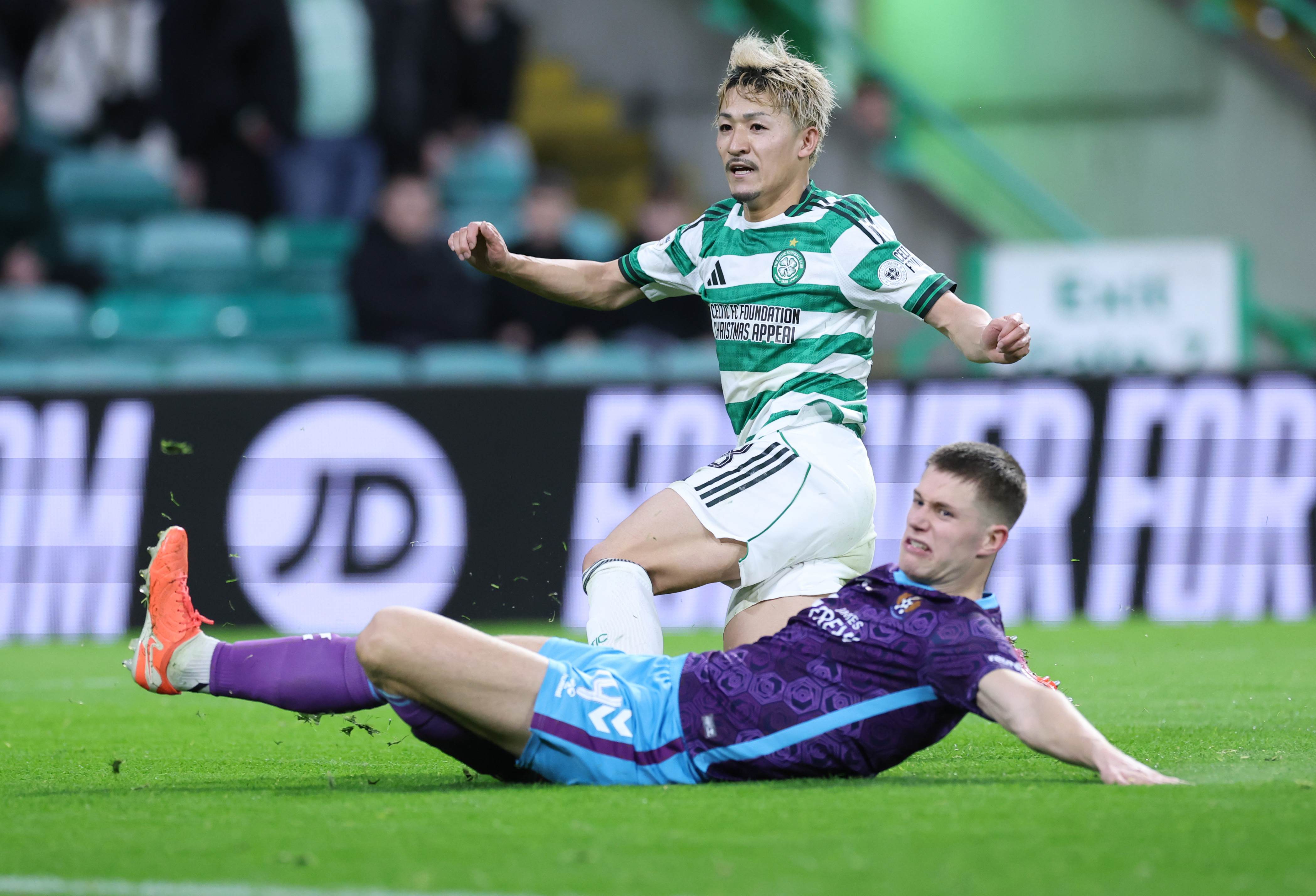 Daizen Maeda scores Celtic's third goal