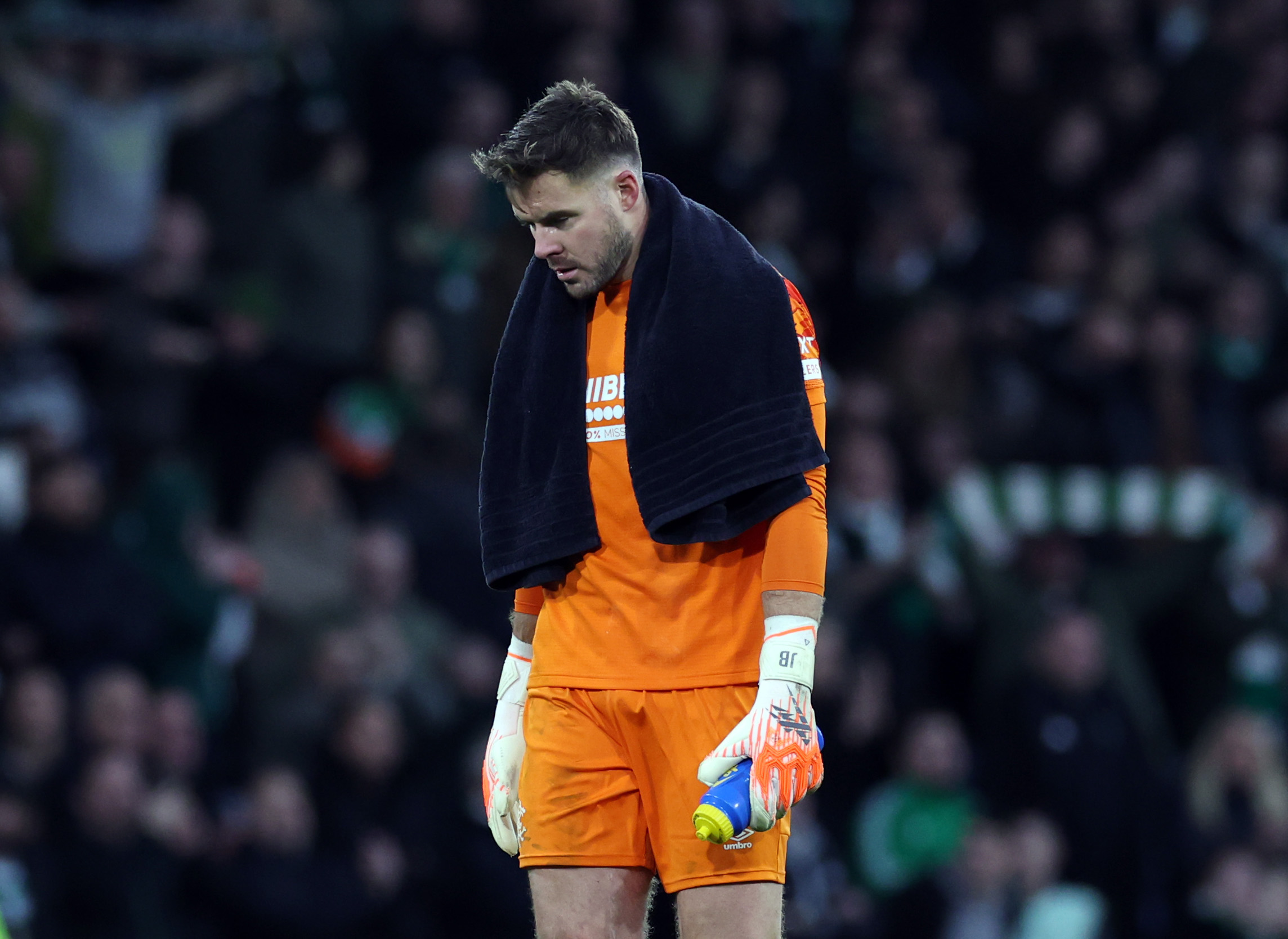 Jack Butland of theRangers is seen at full time