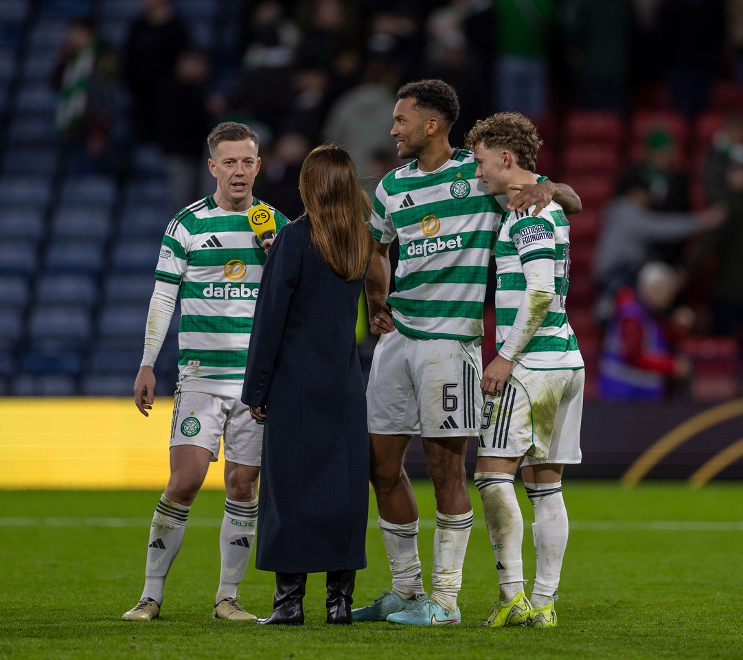 Auston Trusty with Callum McGregor and Callum Osmand