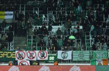Fans of Celtic settling in inside the stadium