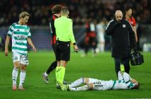 Callum Osmand of Celtic is injured