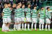 Celtic players observe a one minute silence