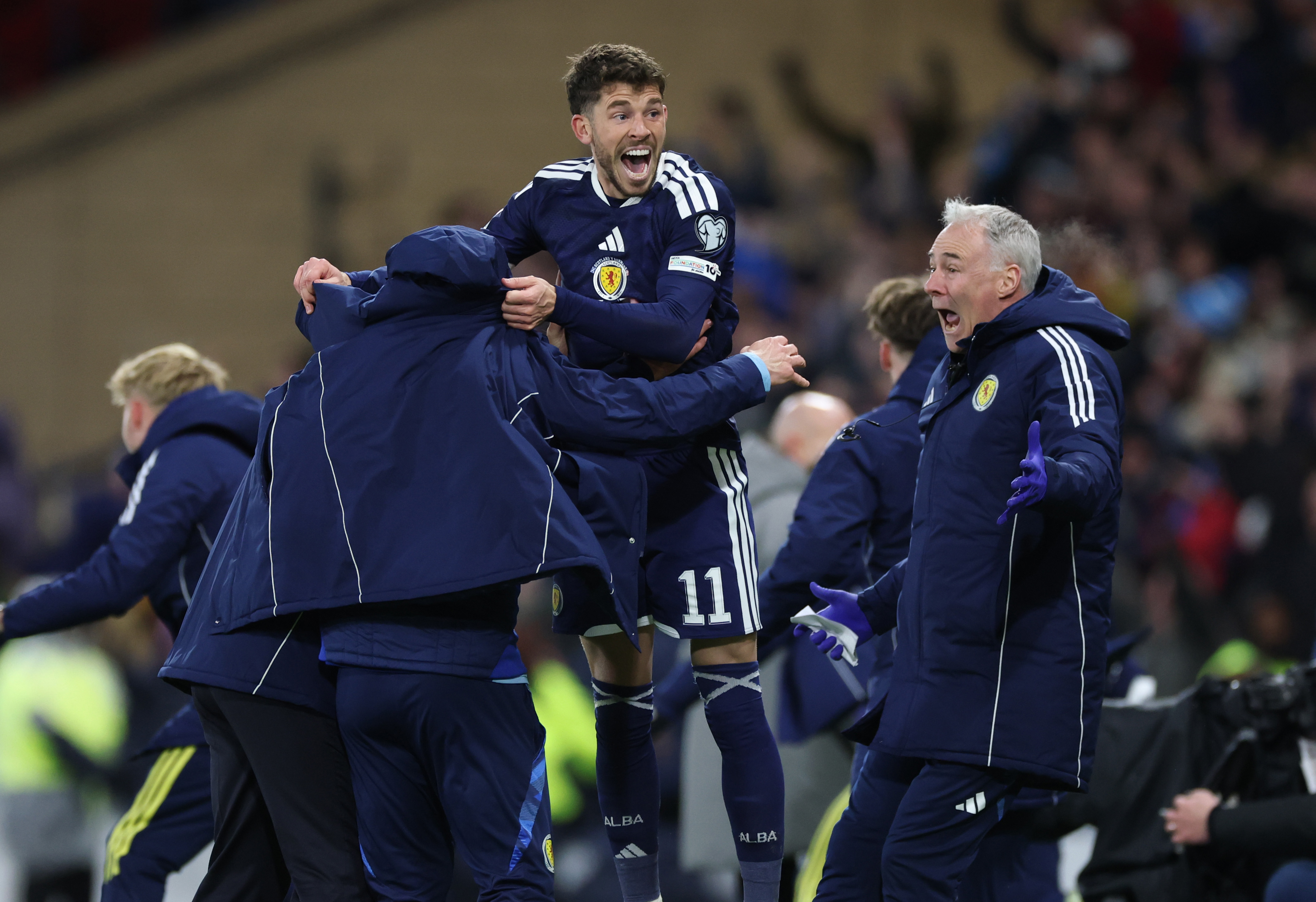 Ryan Christie of Scotland celebrates