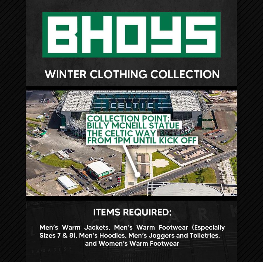 Bhoys Winter Clothing Collection Taking Place By Billy McNeill Statue Today