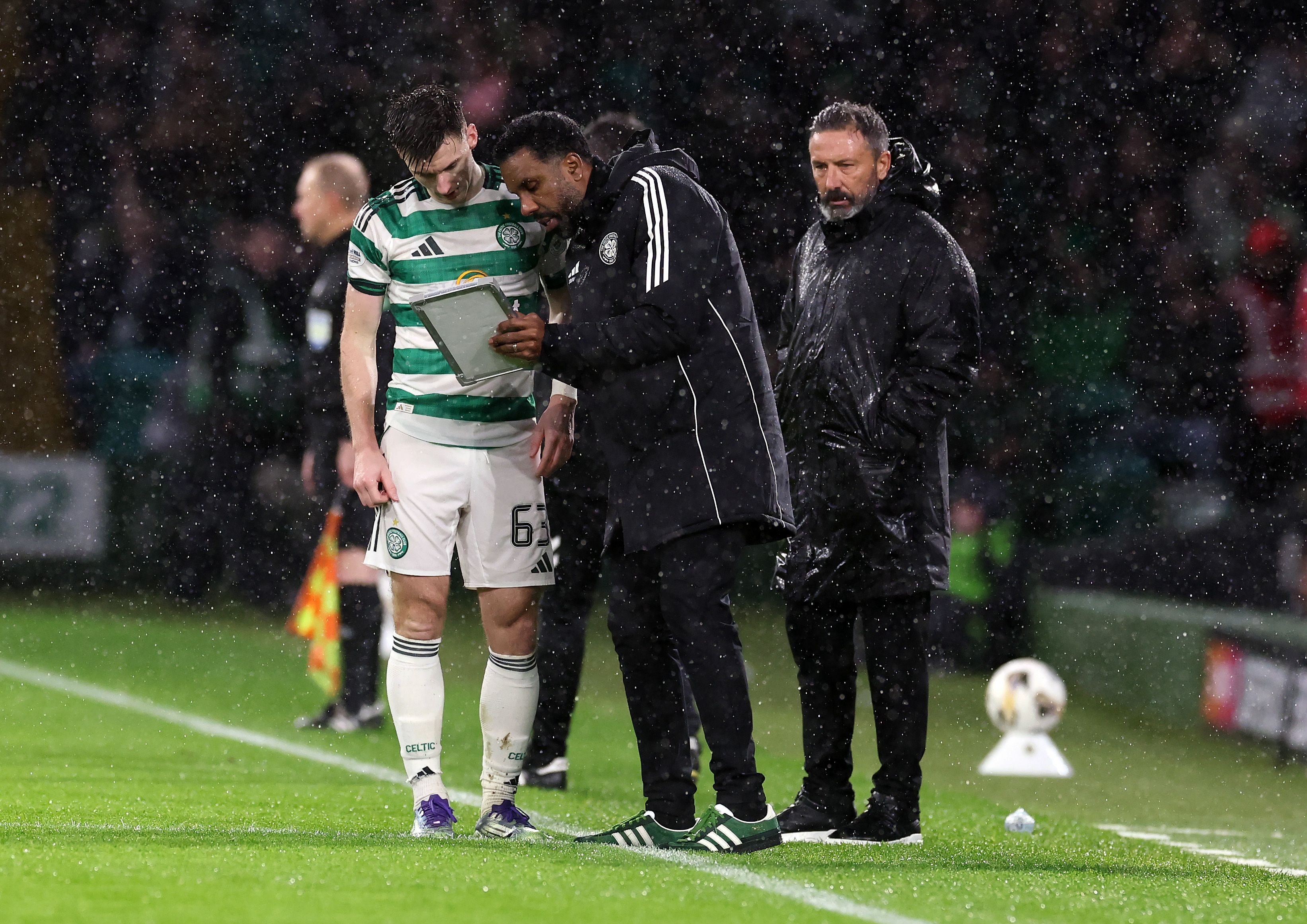 Kieran Tierney with Wilfried Nancy