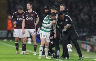 Callum McGregor with Wilfried Nancy