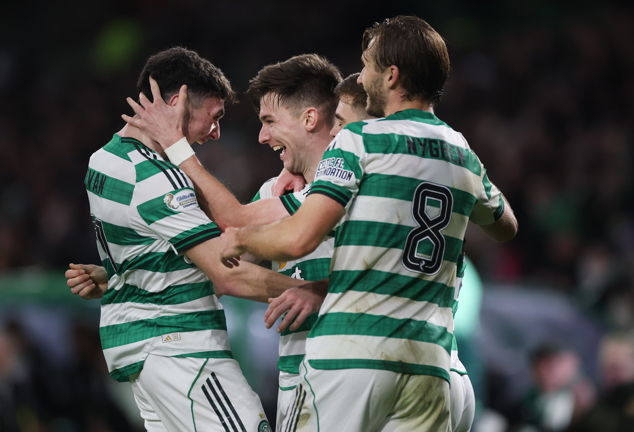 Kieran Tierney celebrates