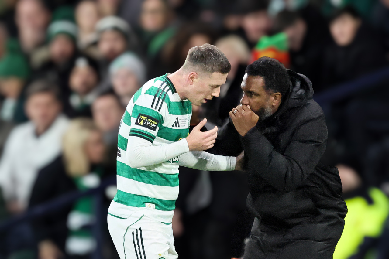 Callum McGregor with Wilfried Nancy