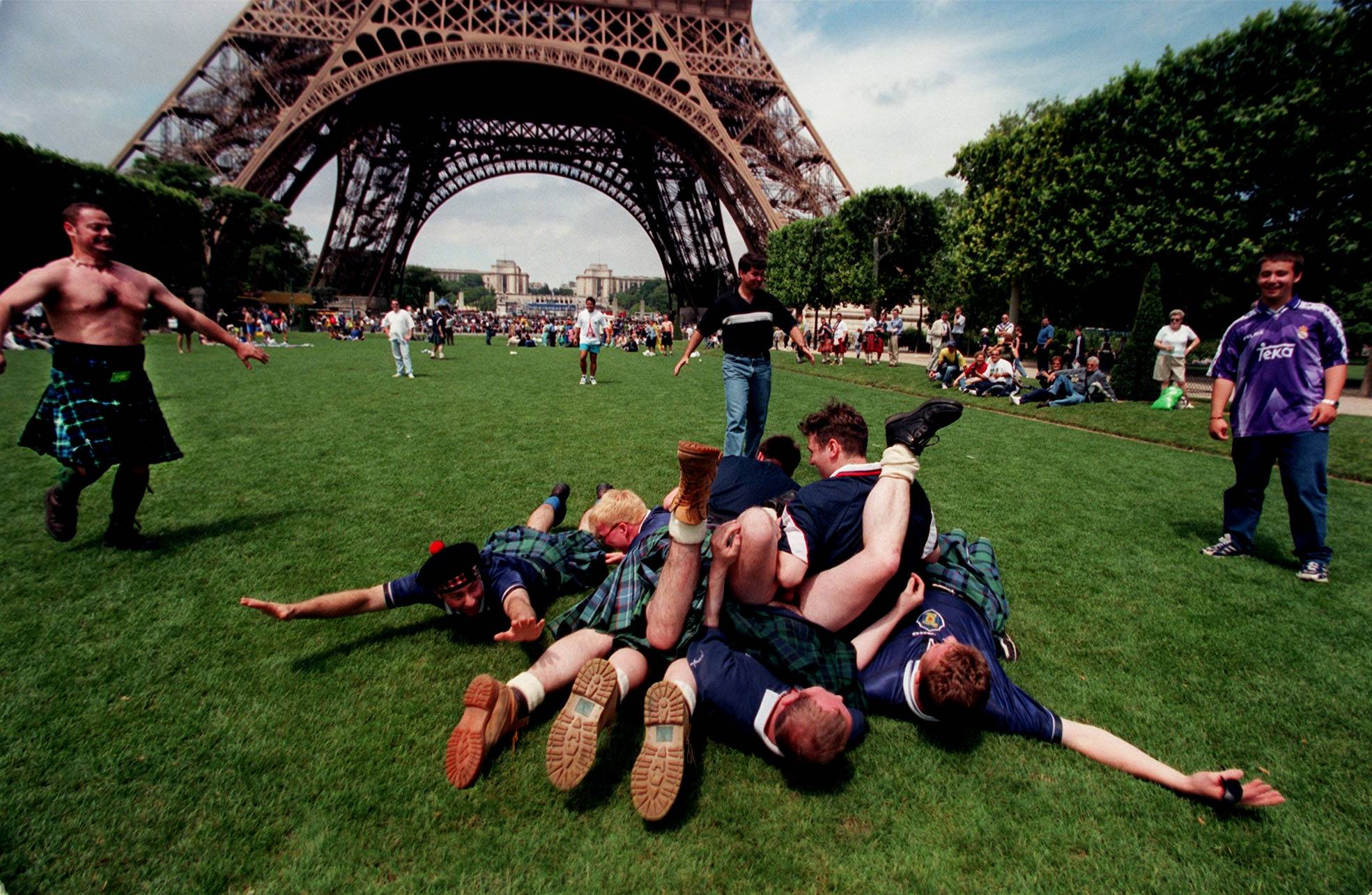 Tartan Army at France 1998, ahead of Brazil v Scotland 
