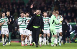 Martin O'Neill waves to the crowd