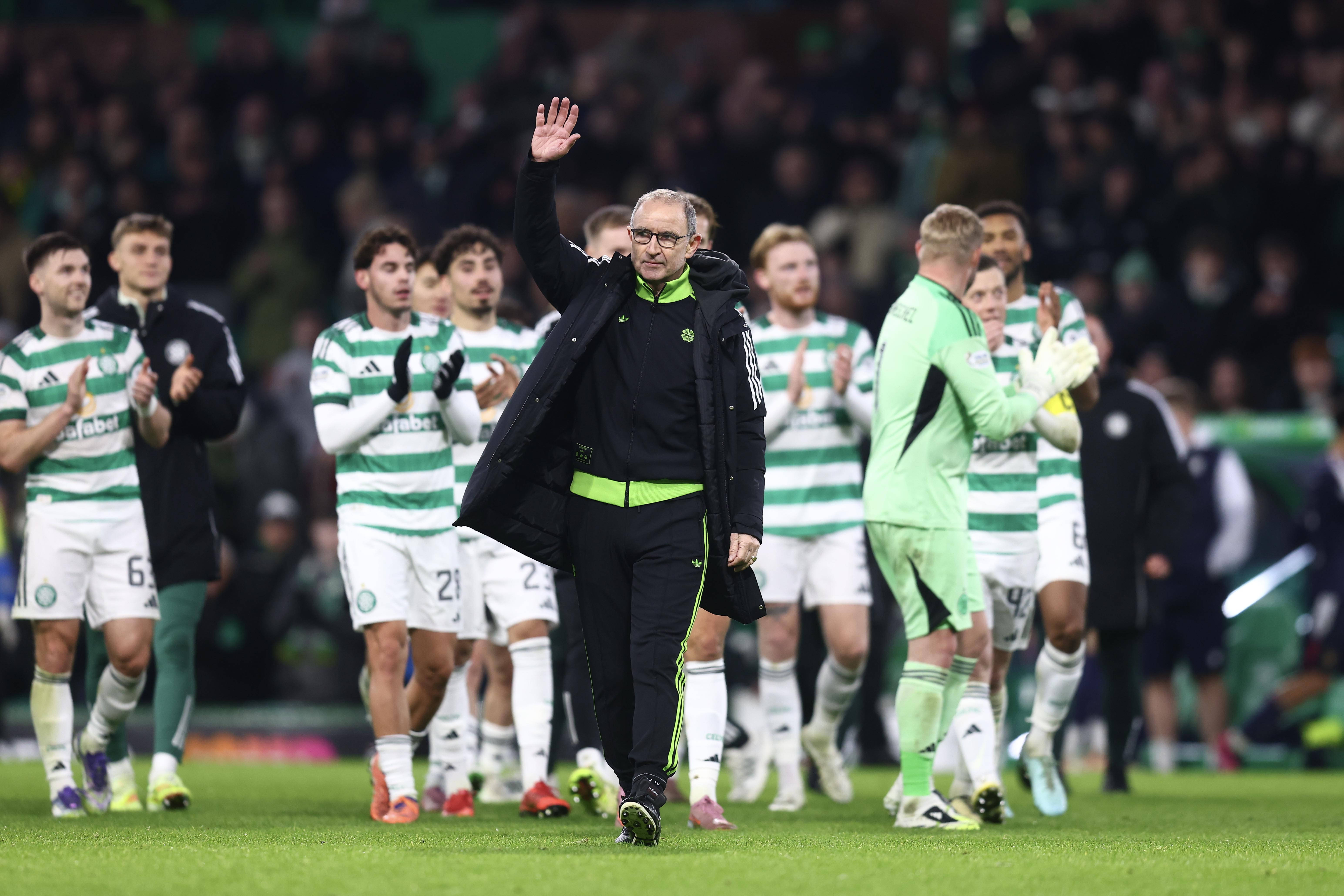 Martin O'Neill waves to the crowd