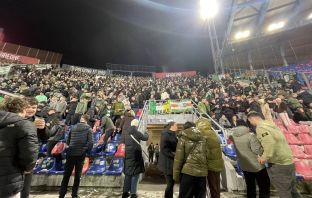 Celtic fans in Bologna.