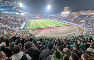 Celtic supporters at Stadio Renato Dall'Ara, Bologna.