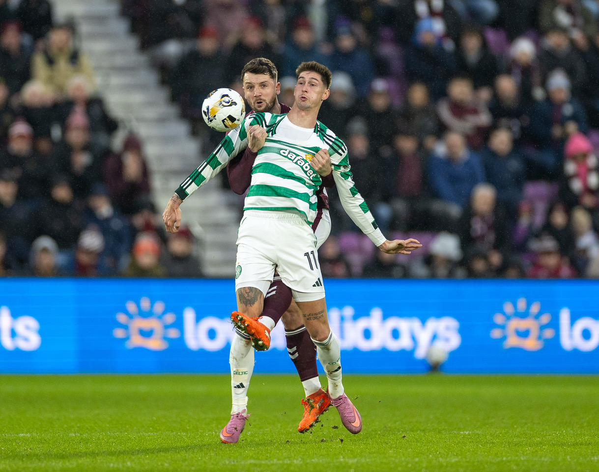 Tomas Cvancara in action at Tynecastle.