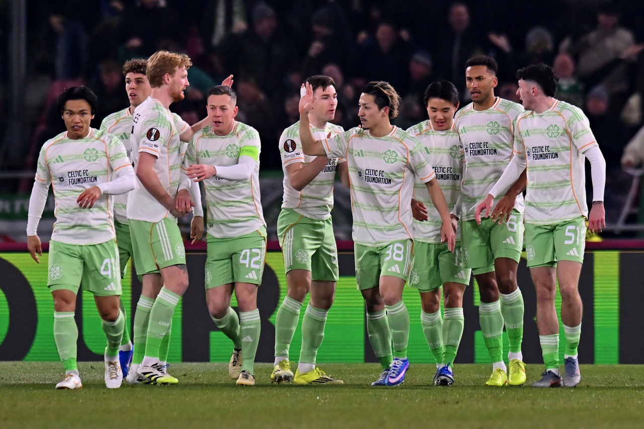 Celtic celebrations after Reo Hatate opens the score. 