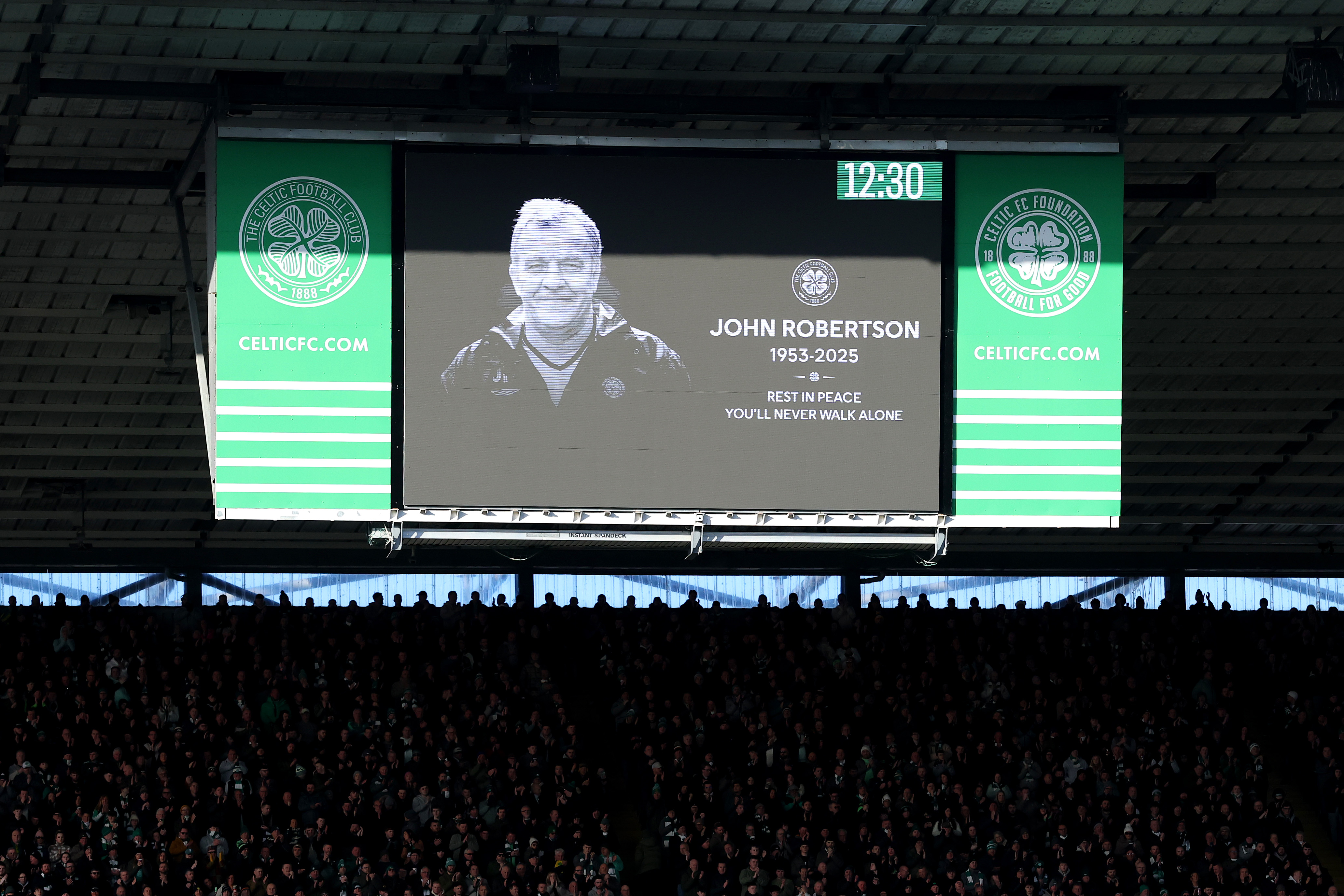 Tribute to John Robertson at the Glasgow Derby