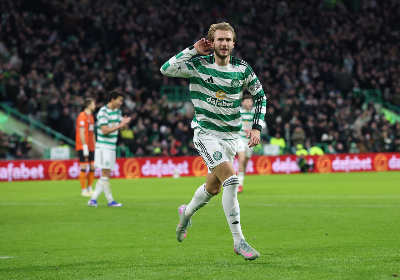 Benjamin Nygren celebrates his goal