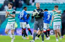 Anthony Ralston, Kasper Schmeichel and James Forrest