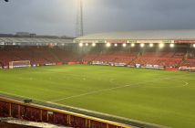 The Pittodrie pitch this afternoon.