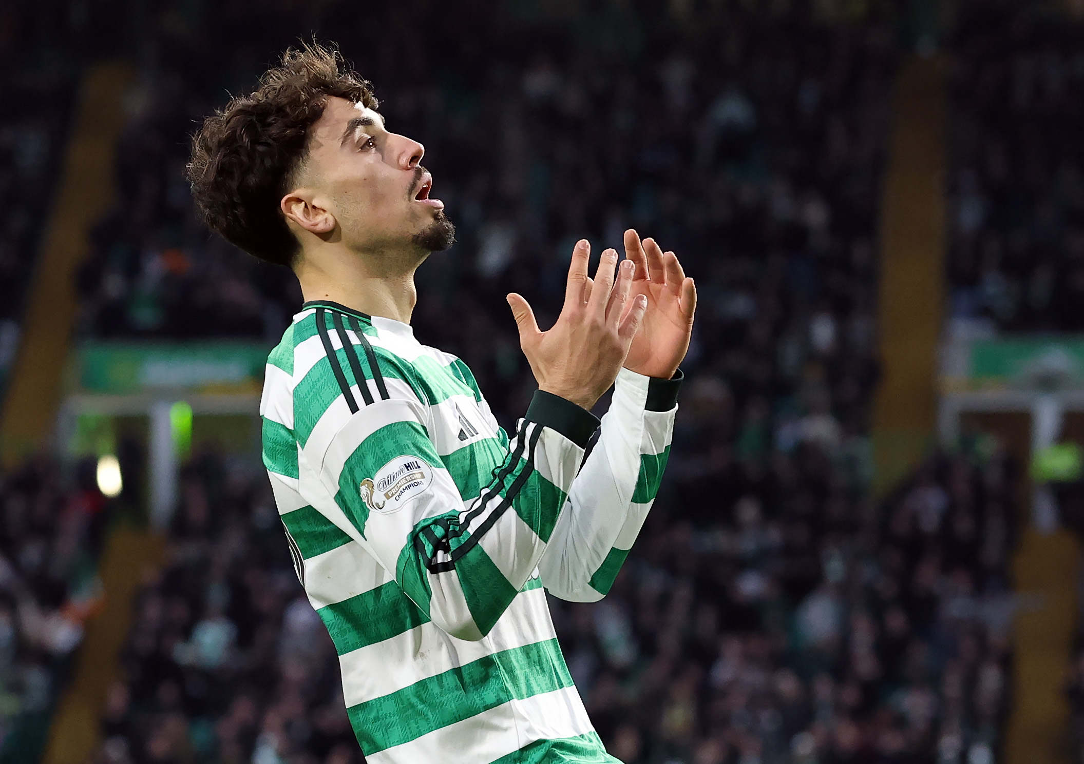 Sebastian Tounekti of Celtic reacts 