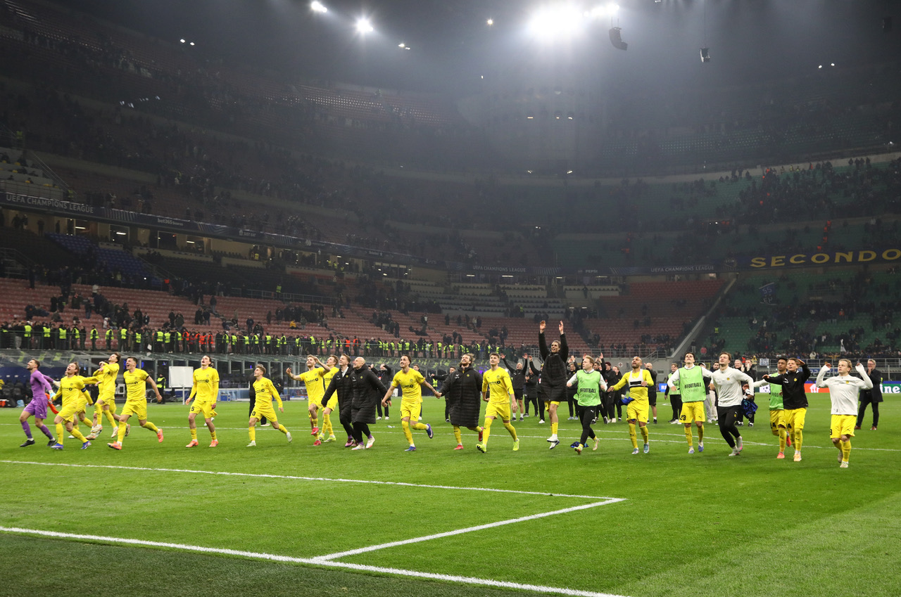 Bodo/Glimt players celebrate