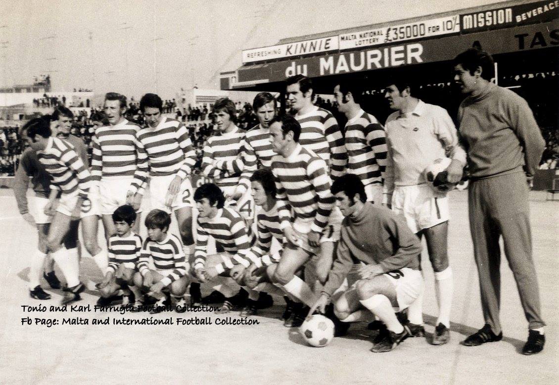 Celtic in Malta in 1971. Photo Malta and International Football Collection