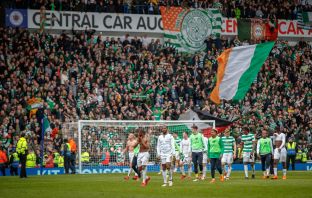 Celtic fans in the Free Broomloan on Beautiful Sunday, 11 March 2018