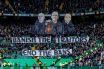 'Banish The Traitors - End the Bans banner in the crowd Celtic v Falkirk, Scottish Premiership, Celtic Park
