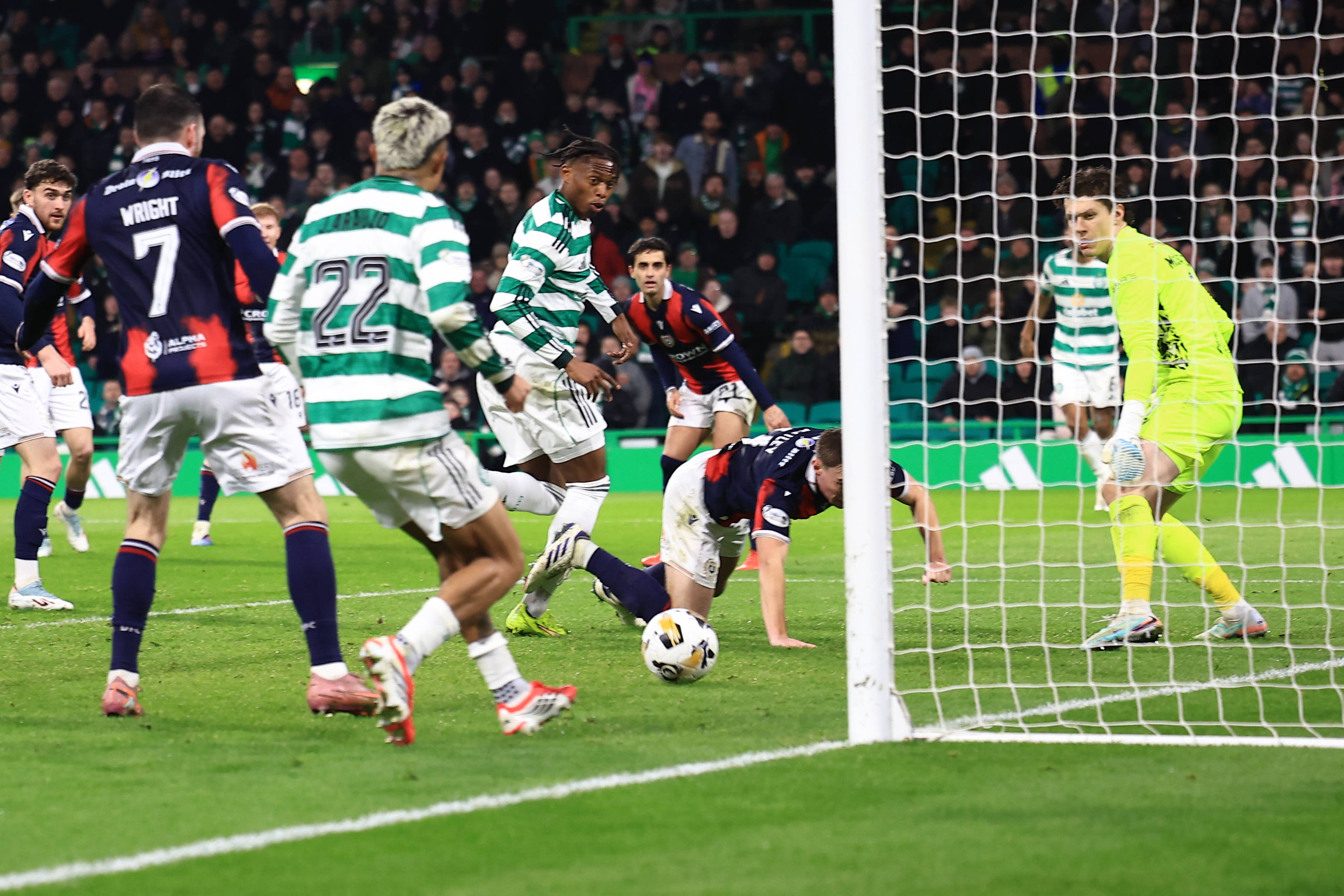 Junior Adamu of Celtic scores
