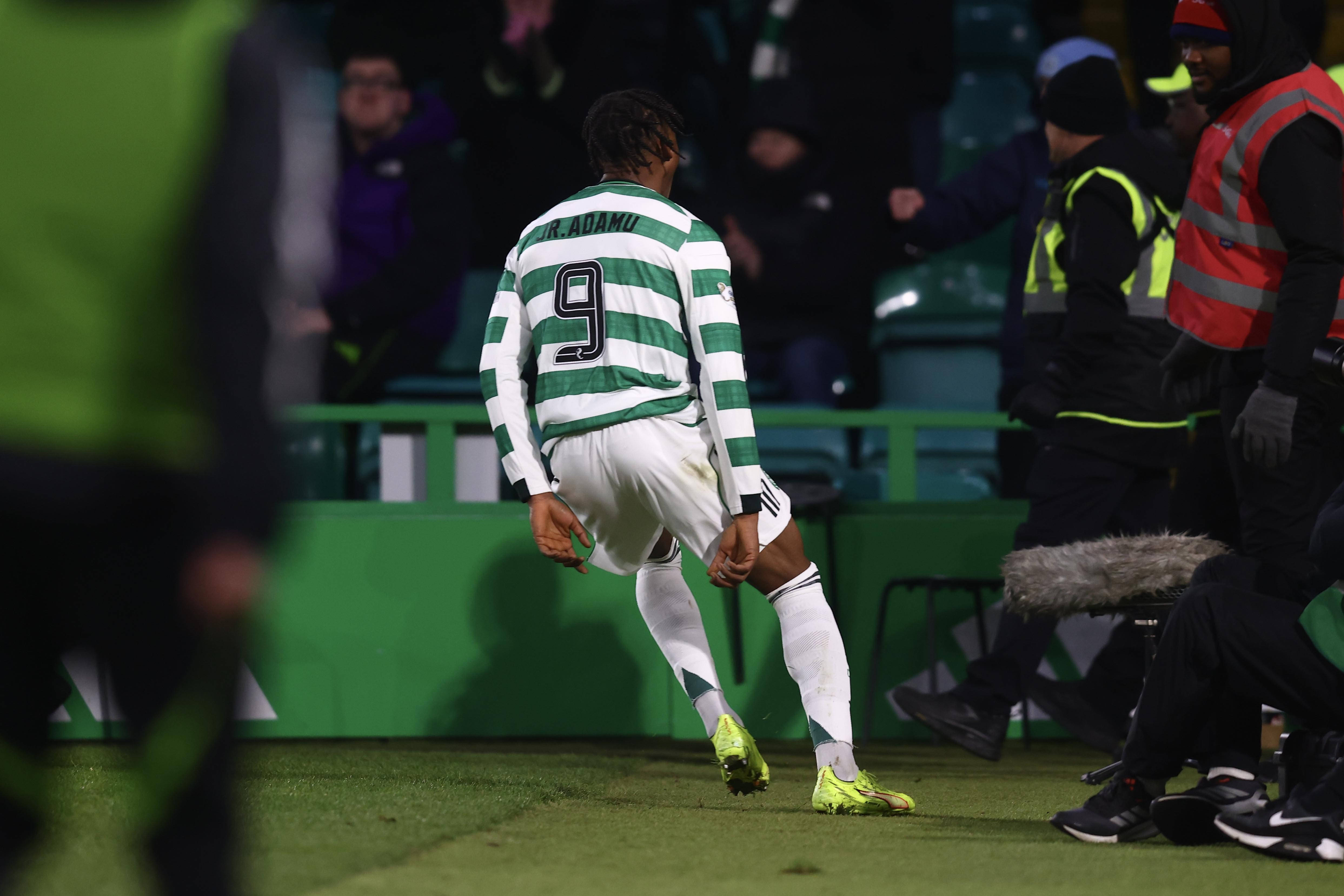 Junior Adamu of Celtic celebrates 