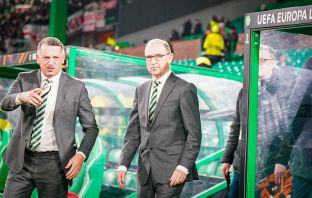 Martin O'Neill with Iain Jamieson, Celtic Head of PR