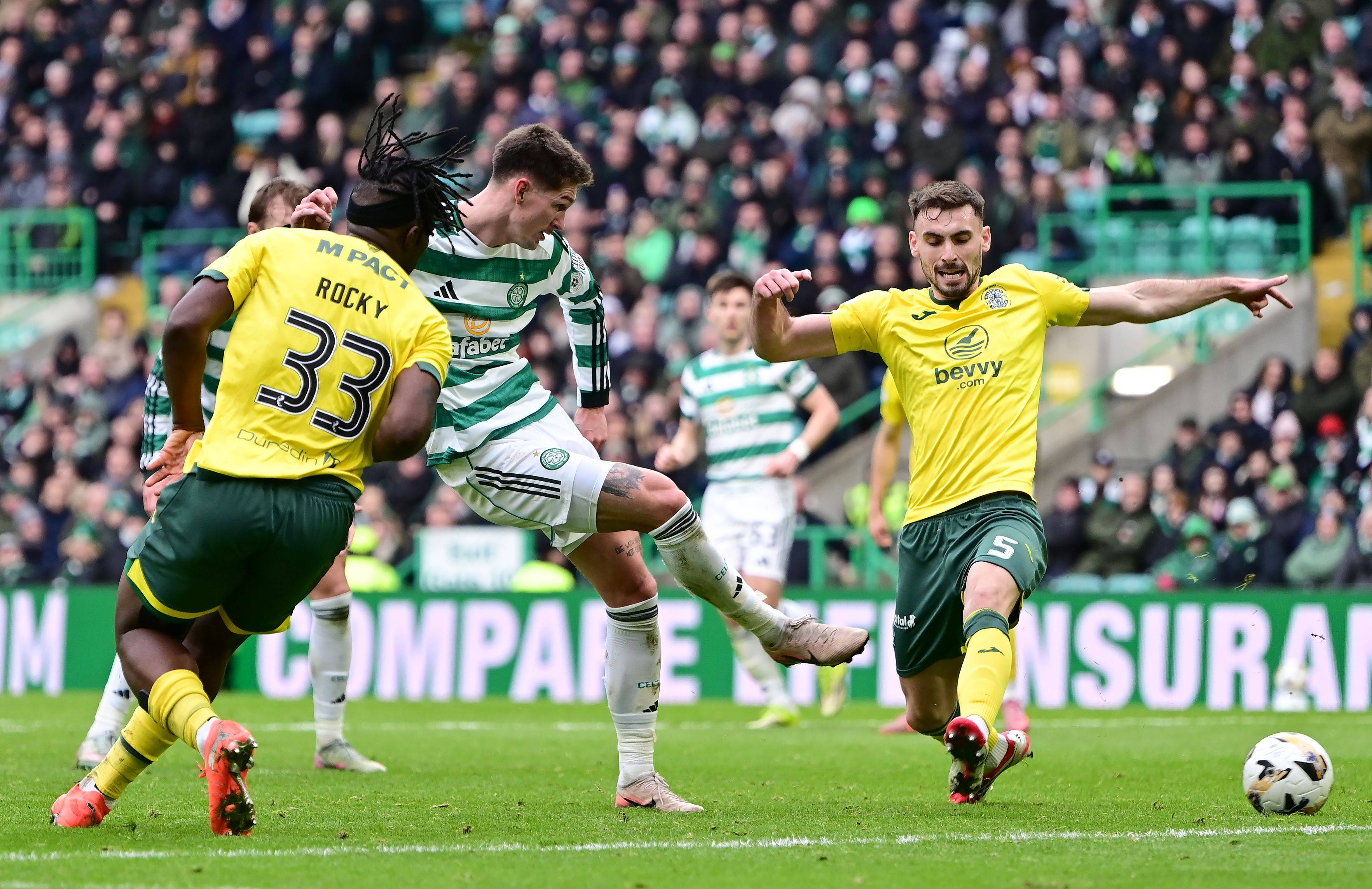 Tomas Cvancara of Celtic shoots