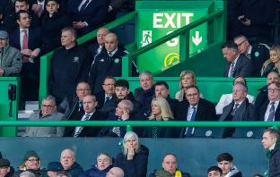 Willie Haughey in director's box at Hibs game