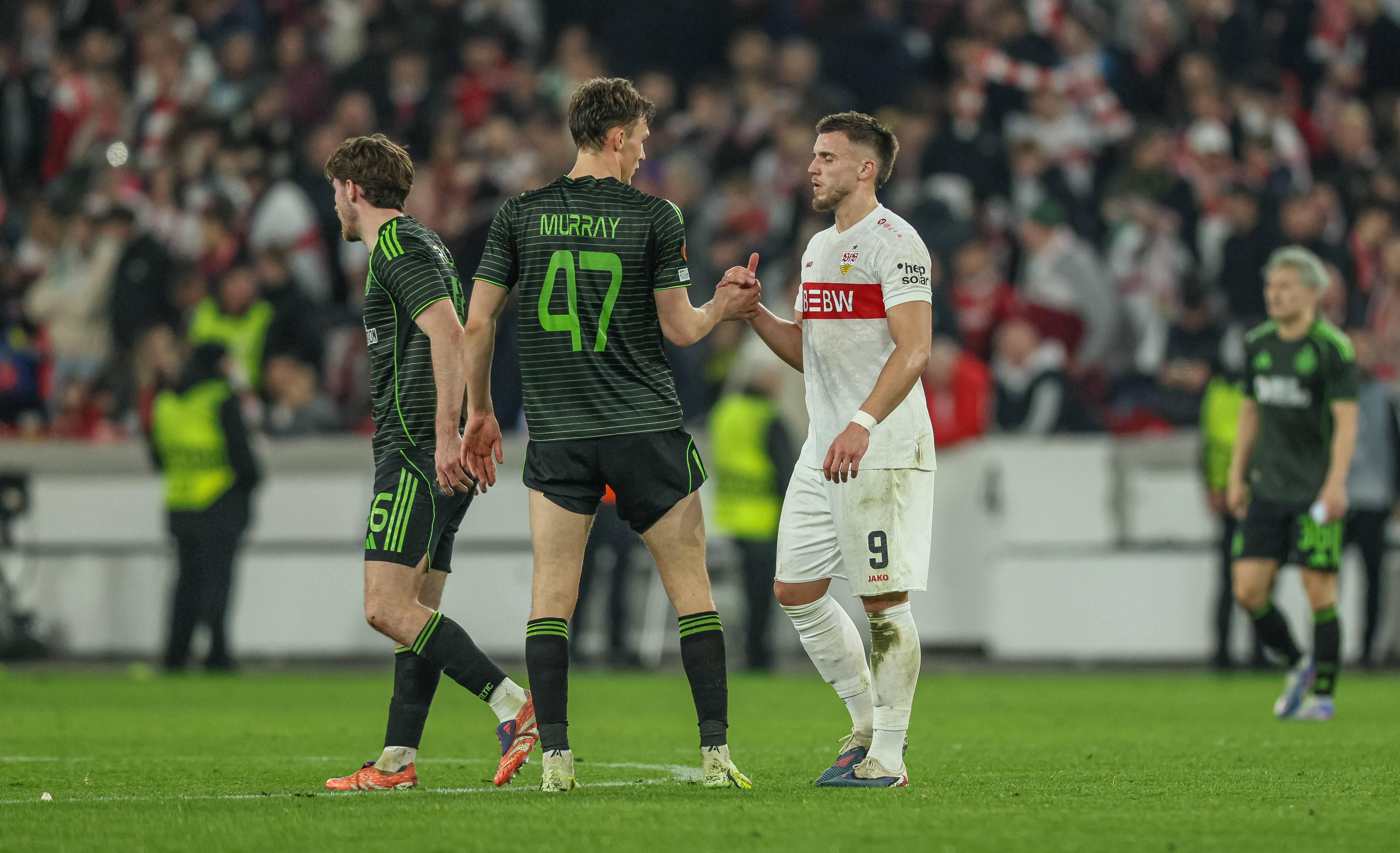 Dane Murray at final whistle in Stuttgart