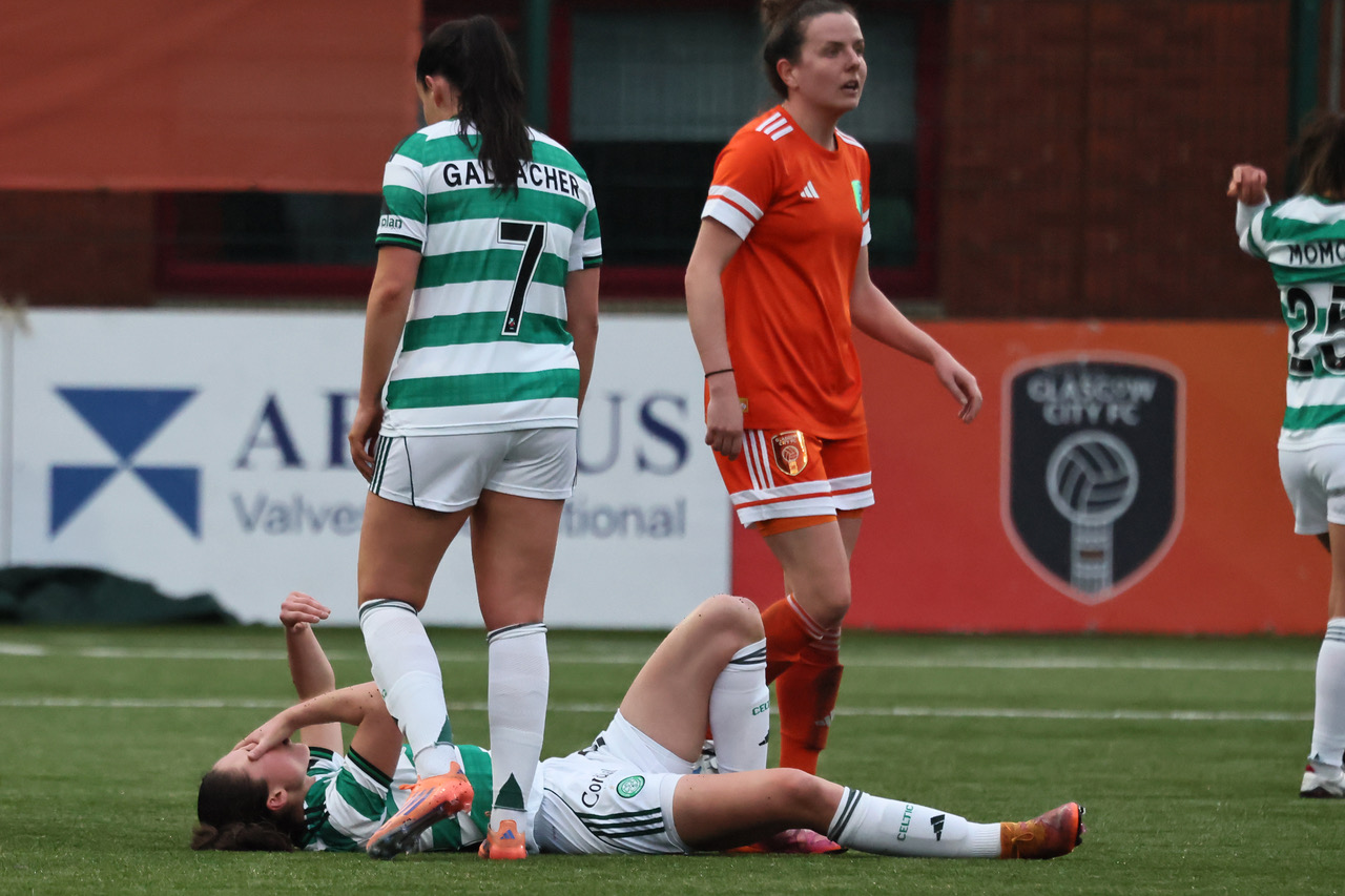 Emma Lawton suffers a nose injury. 