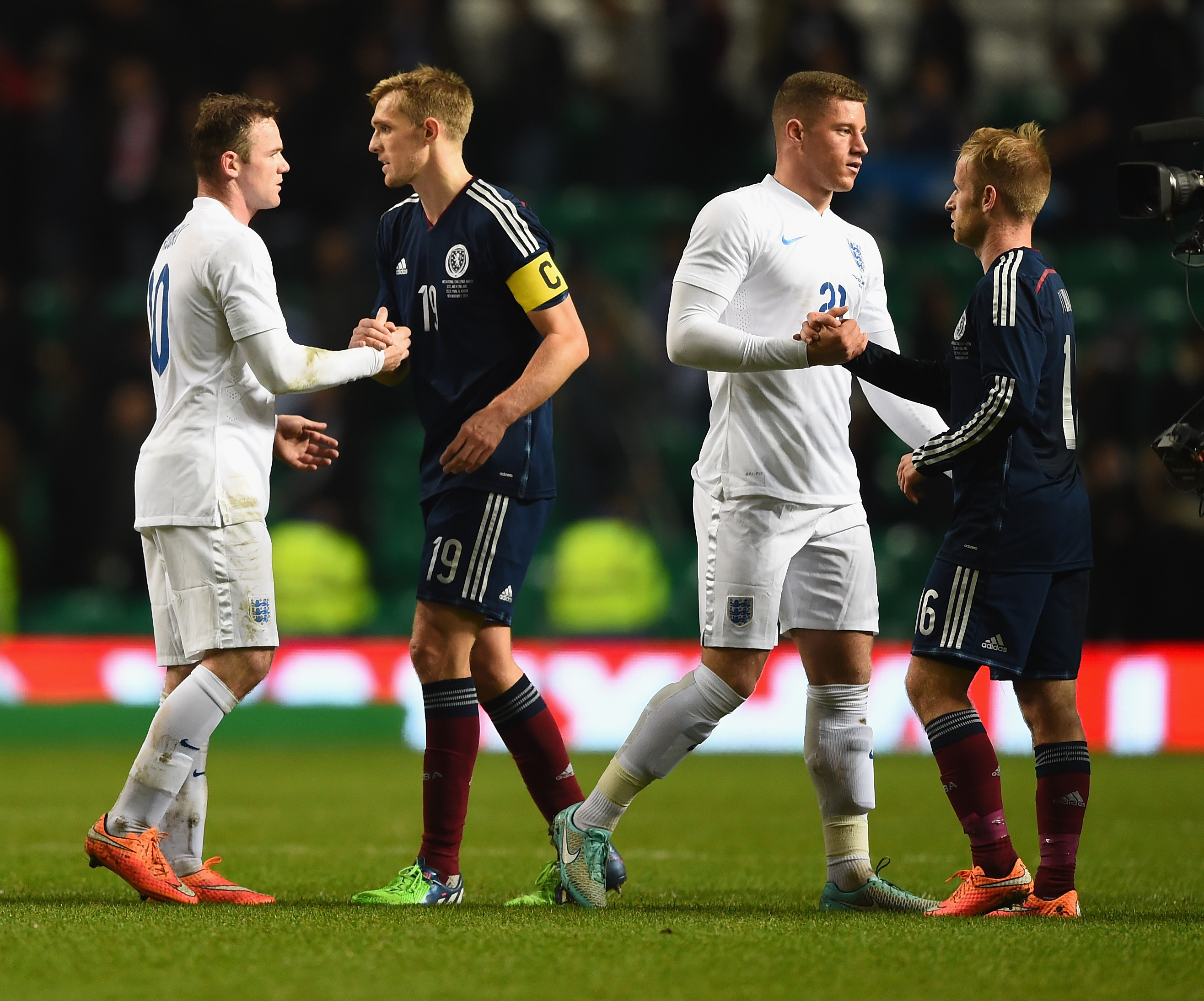 Barry Bannan playing at Celtic Park for Scotland 