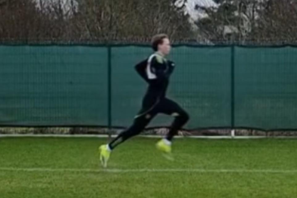 Alistair Johnston back on the grass at Lennoxtown