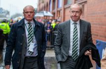 Chris McKay and Michael Nicholson arrive at Ibrox.