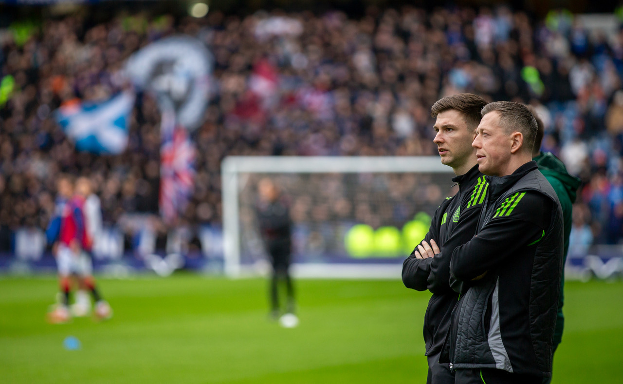 Kieran Tierney and Callum McGregor at Ibrox