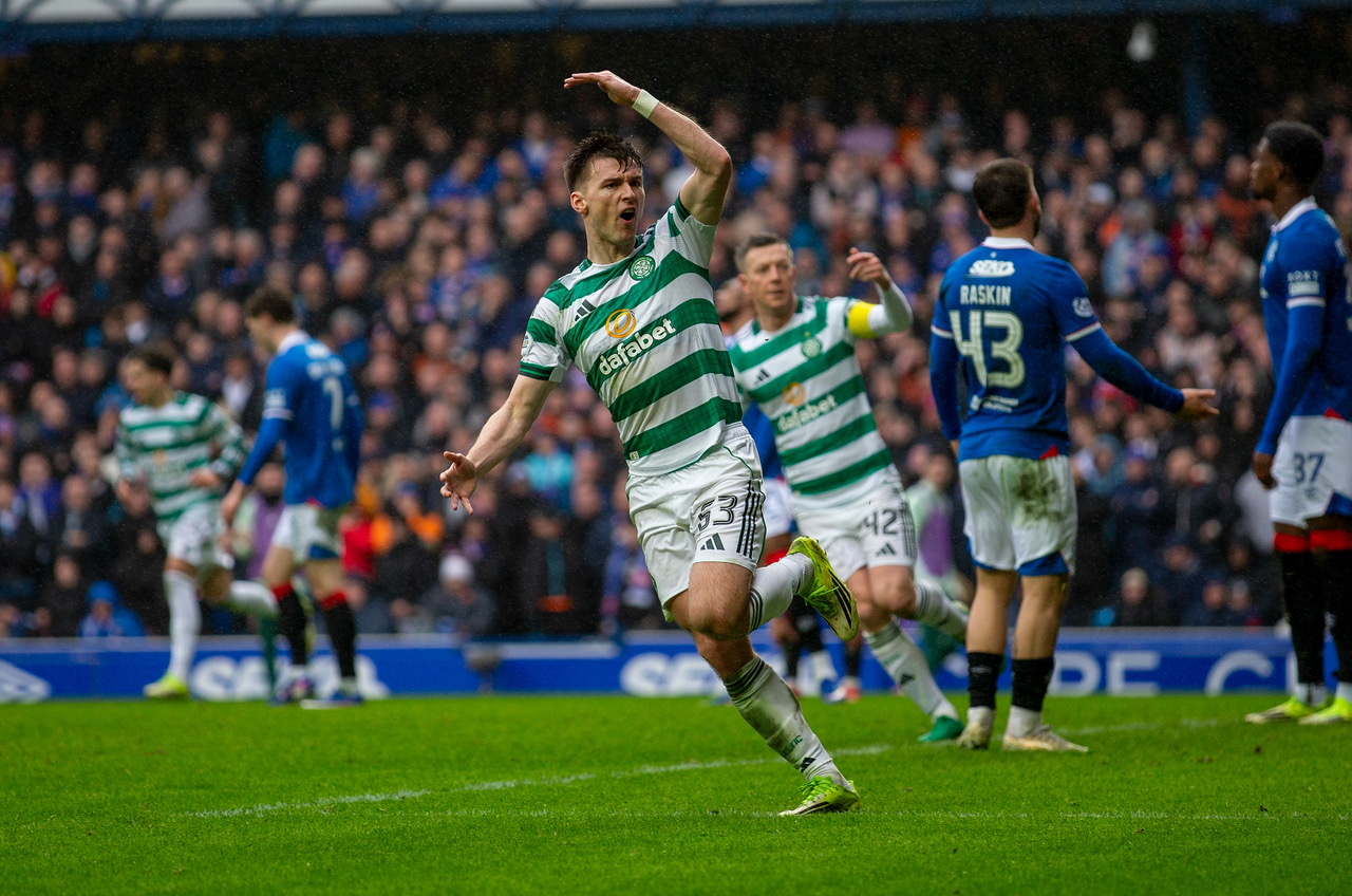 Kieran Tierney celebrates