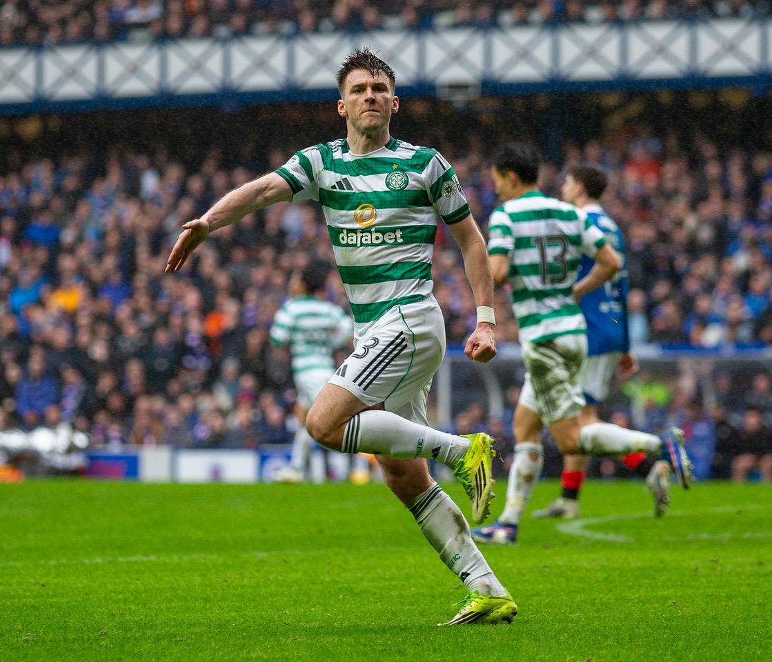 Kieran Tierney celebrates 