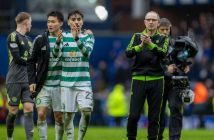 Martin O'Neill applauds the Celtic support