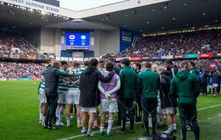 Celtic squad at the penalty shoot-out