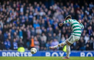 Tomas Cvancara scores the penalty that takes Celtic into the semi-finals