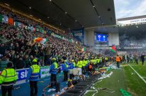The Celtic support at Ibrox