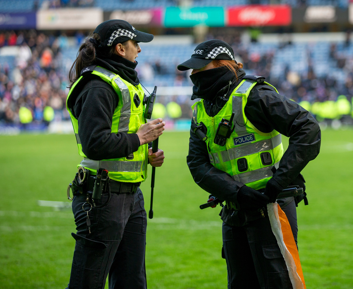 Police officers at Ibrox