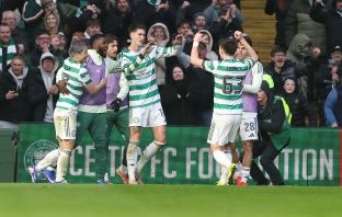 Tomas Cvancara of Celtic celebrates