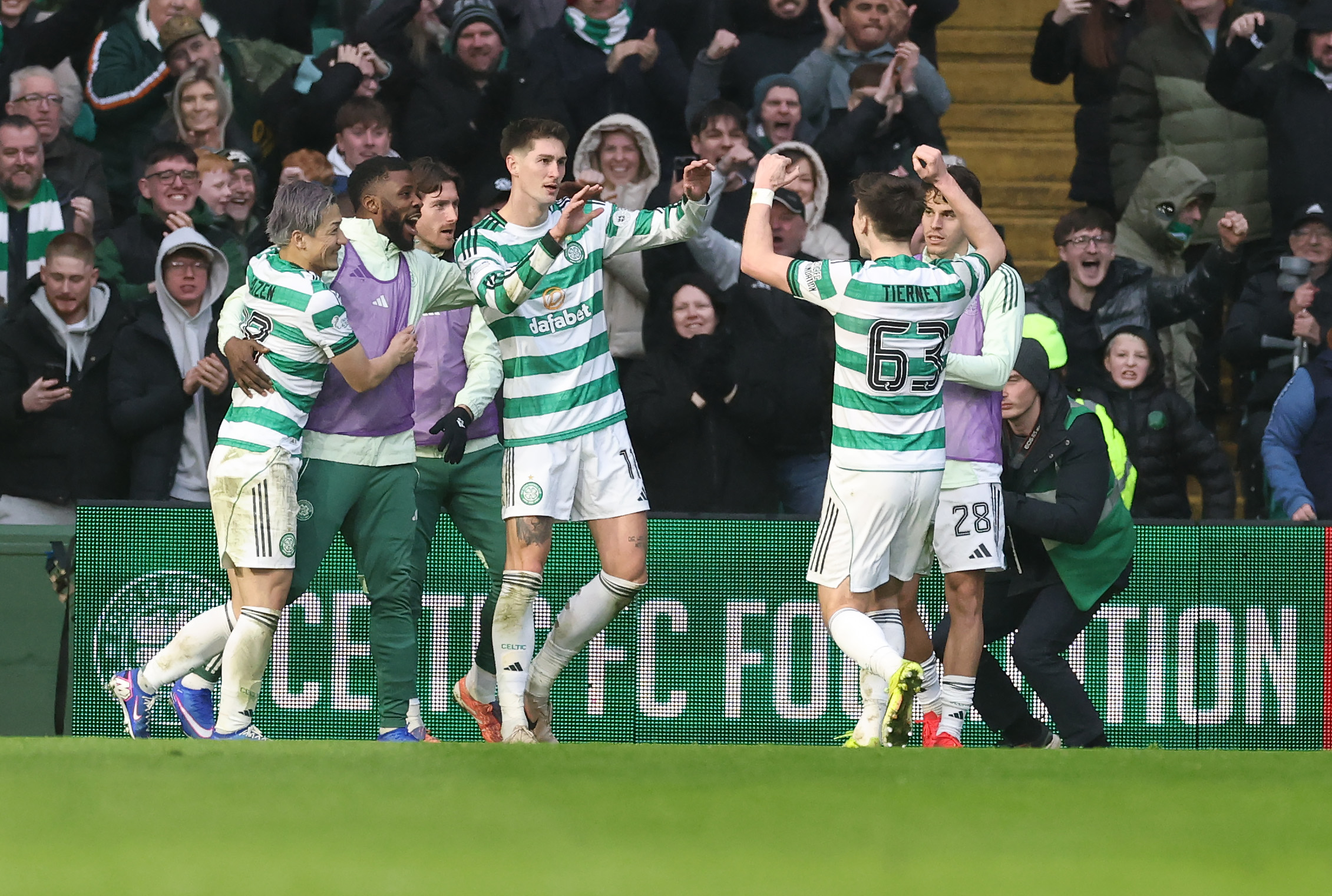Tomas Cvancara of Celtic celebrates