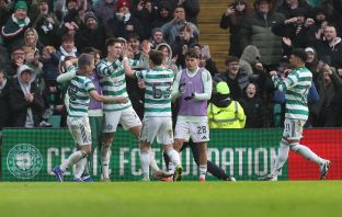 Tomas Cvancara of Celtic celebrates